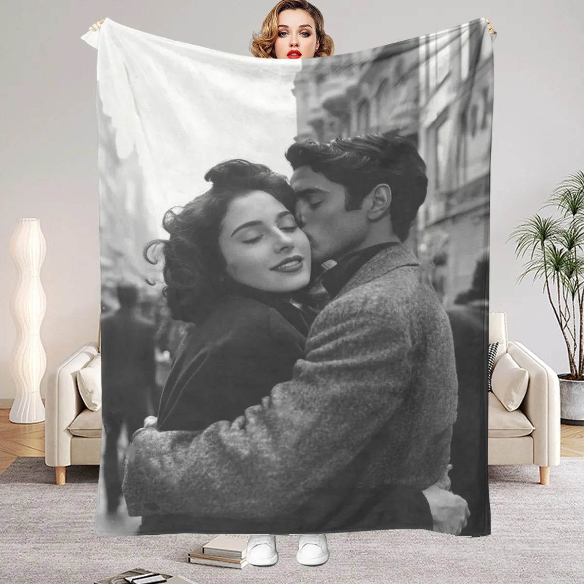 Manta personalizada con foto de pareja