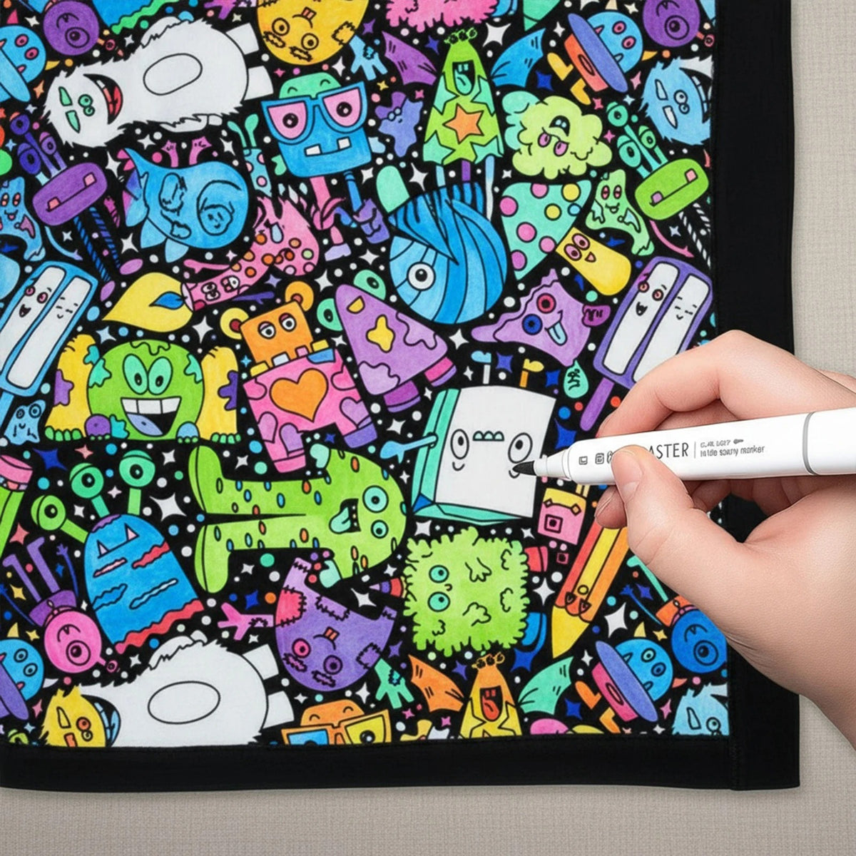 Manta para Colorear con 24 Rotuladores (150 × 125 cm)
